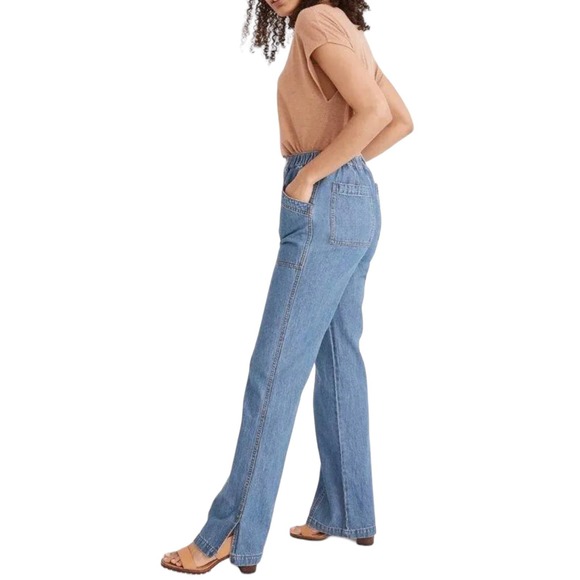 NWT Madewell Denim Pull-On Loose Flare Pants - Picture 4 of 16